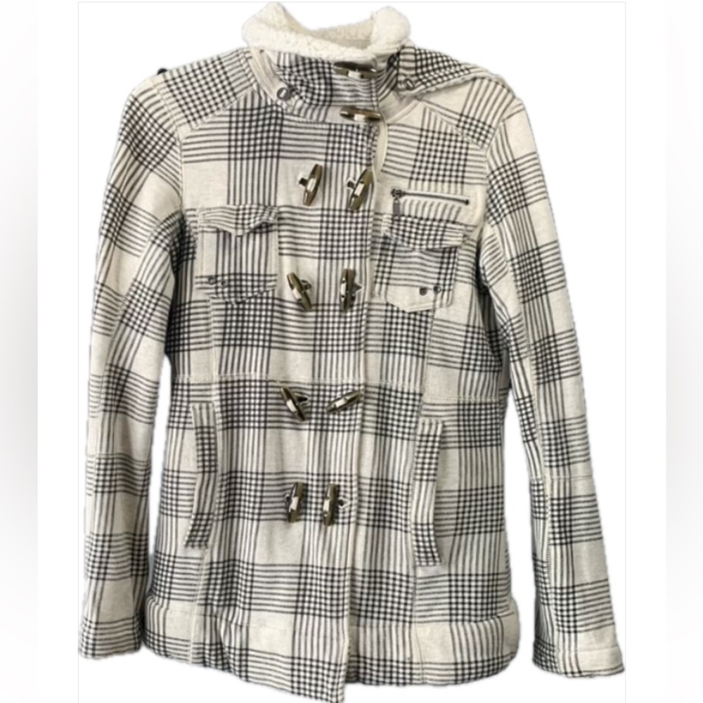 🔥 SALE‼️ RARE! Hurley Plaid cotton Jacket~ Sherpa lined coat,